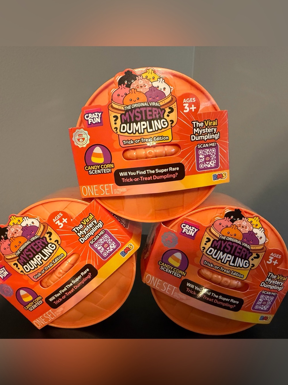 The Orginal Mystery Dumpling Trick-or-Treat Candy Corn Scented Edition- Set of 3